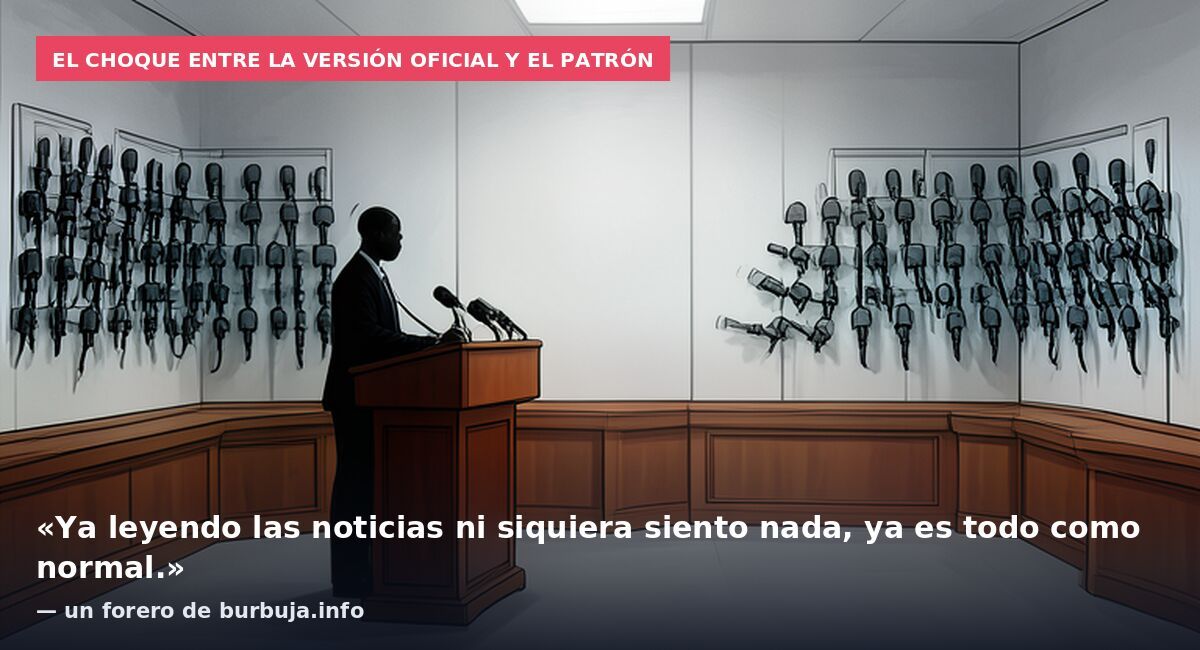 El choque entre la versión oficial y el patrón: «Ya leyendo las noticias ni siquiera siento nada, ya es todo como normal.» — un forero de burbuja.info