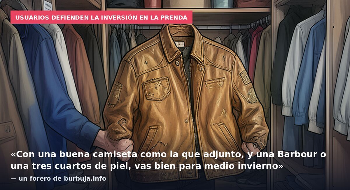 Usuarios defienden la inversión en la prenda: «Con una buena camiseta como la que adjunto, y una Barbour o una tres cuartos de piel, vas bien para medio invierno» — un forero de burbuja.info