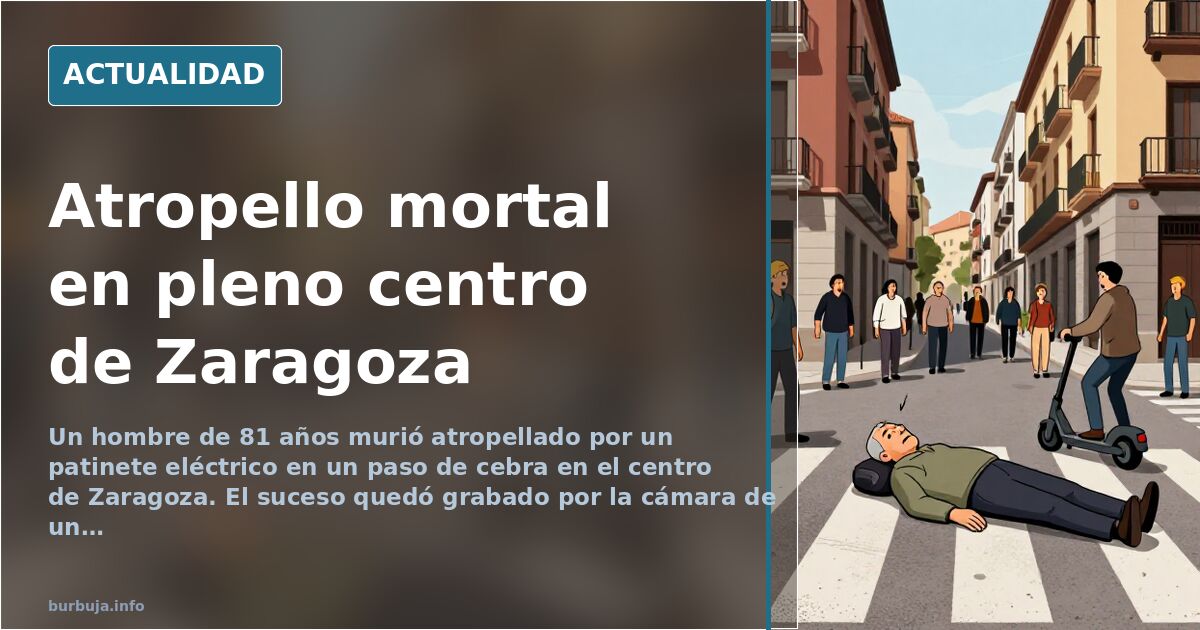 Atropello mortal de un patinete a un anciano en Zaragoza