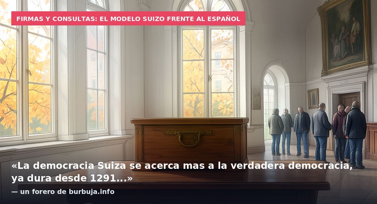 Firmas y consultas: el modelo suizo frente al español: «La democracia Suiza se acerca mas a la verdadera democracia, ya dura desde 1291...» — un forero de burbuja.info