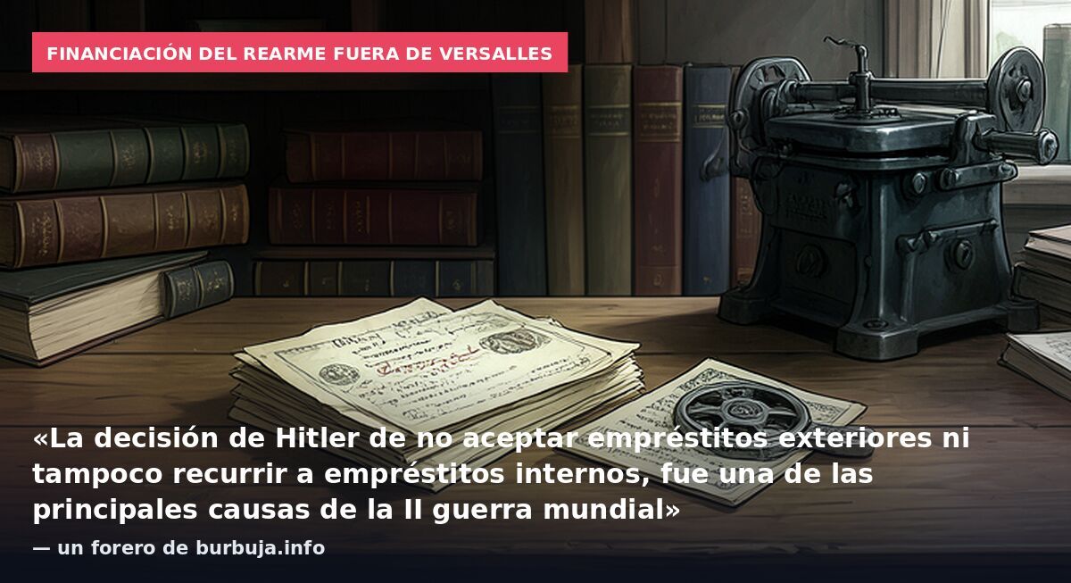 Financiación del rearme fuera de Versalles: «La decisión de Hitler de no aceptar empréstitos exteriores ni tampoco recurrir a empréstitos internos, fue una de las principales causas de la II guerra mundial» — un forero de burbuja.info