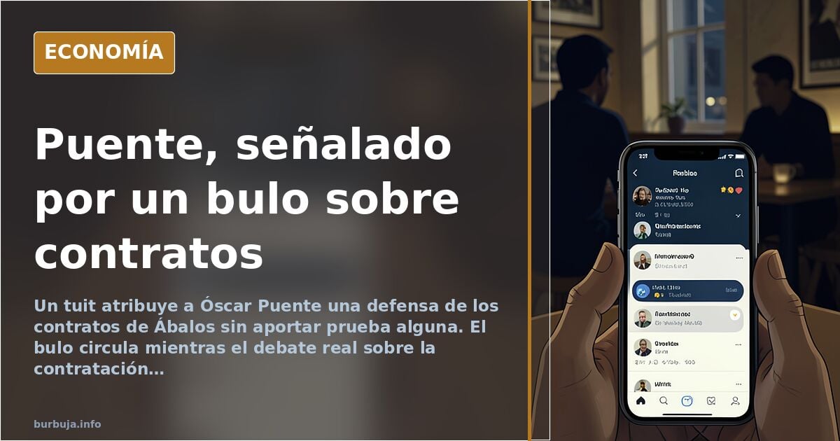 Ilustración editorial de un teléfono móvil mostrando un tuit viral con una cita entrecomillada y un signo de interrogación so