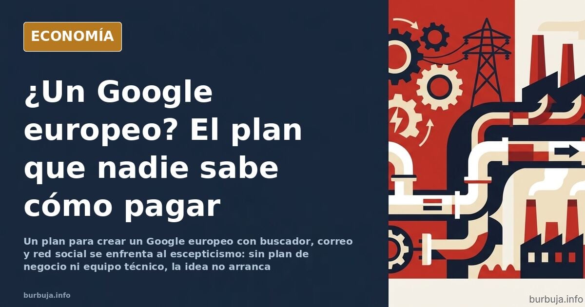 Ilustración editorial de un globo terráqueo europeo conectado a servidores y redes digitales en tonos azul marino y dorado