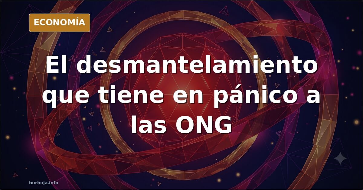 Ilustración editorial de un edificio federal con documentos y contratos siendo revisados bajo una lupa dorada sobre fondo azu