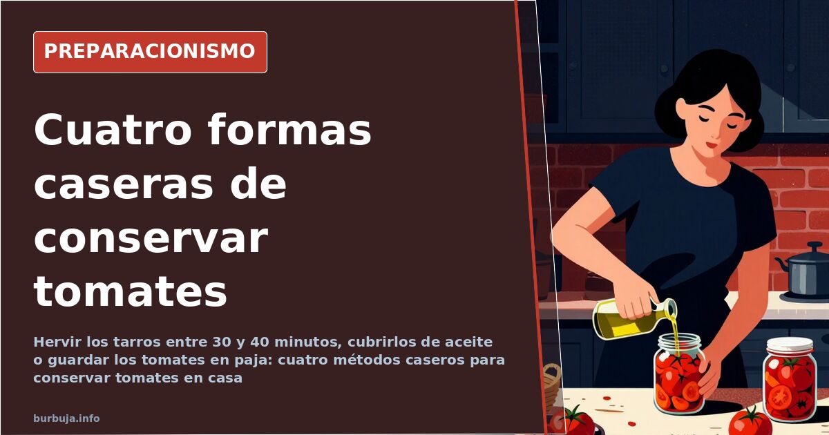 Tarros de cristal con tomates en conserva cubiertos de aceite de oliva sobre una mesa de madera junto a un trapo de cocina
