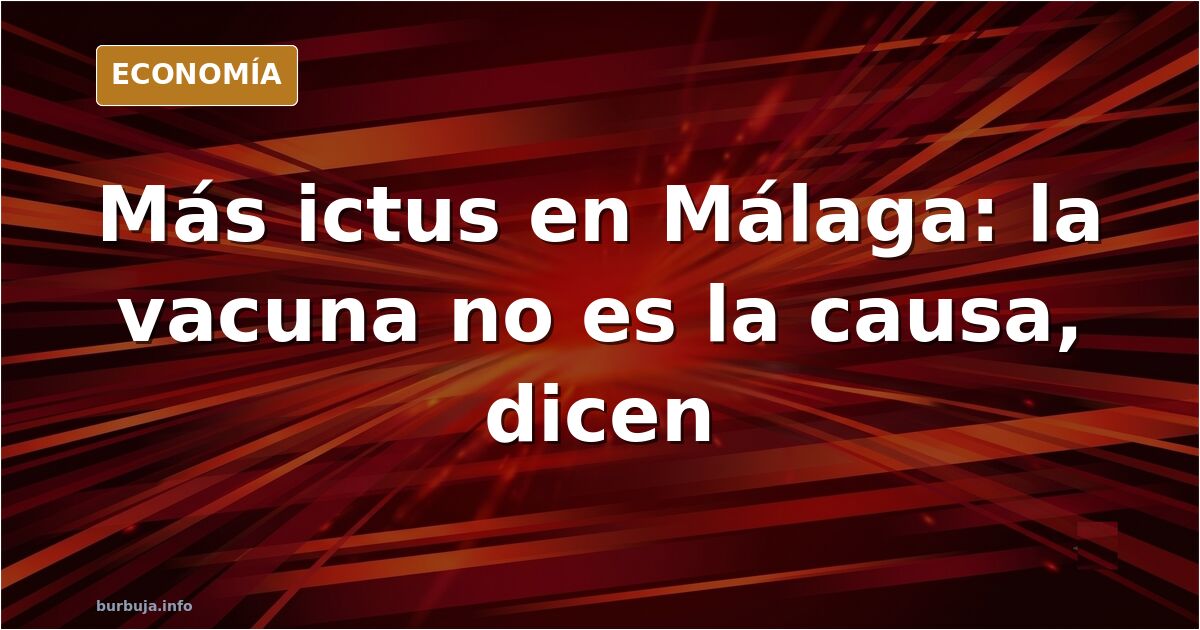 Ilustración editorial de un gráfico de líneas ascendente sobre casos de ictus junto a un vial de vacuna tachado