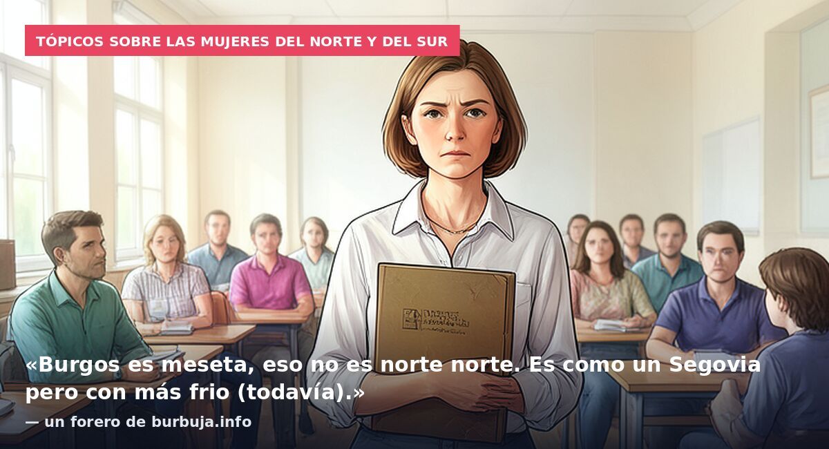 Tópicos sobre las mujeres del norte y del sur: «Burgos es meseta, eso no es norte norte. Es como un Segovia pero con más frio (todavía).» — un forero de burbuja.info