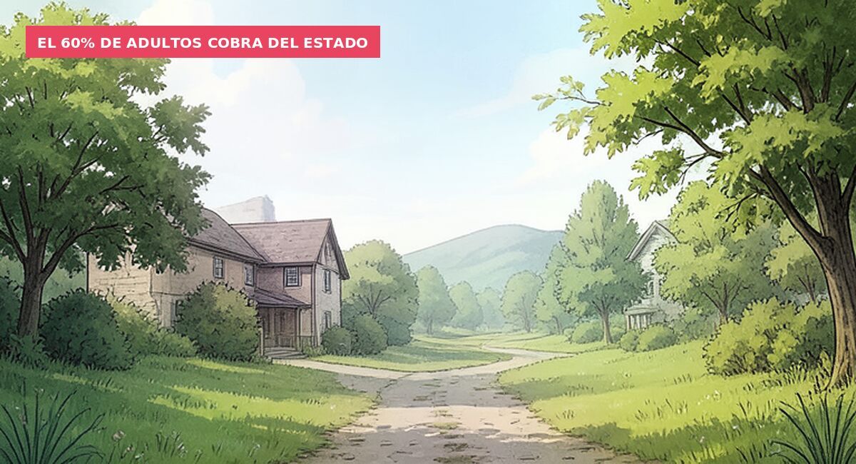 El 60% de adultos cobra del Estado