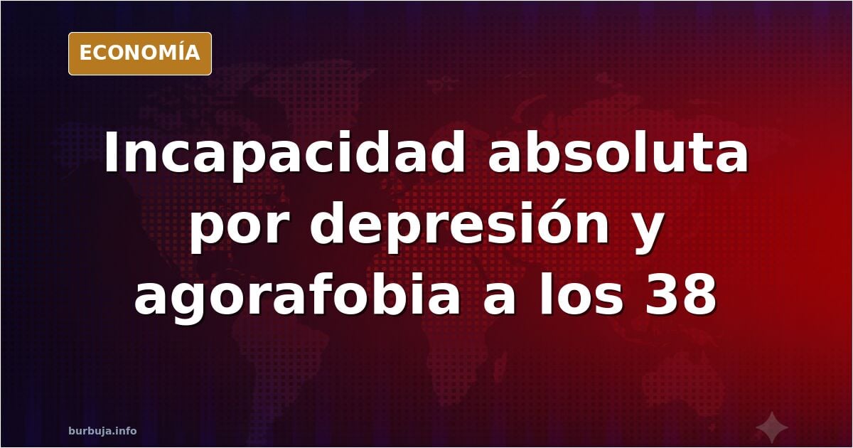 Ilustración editorial de un expediente de incapacidad laboral sobre una mesa, con sellos y gráficos de cotización