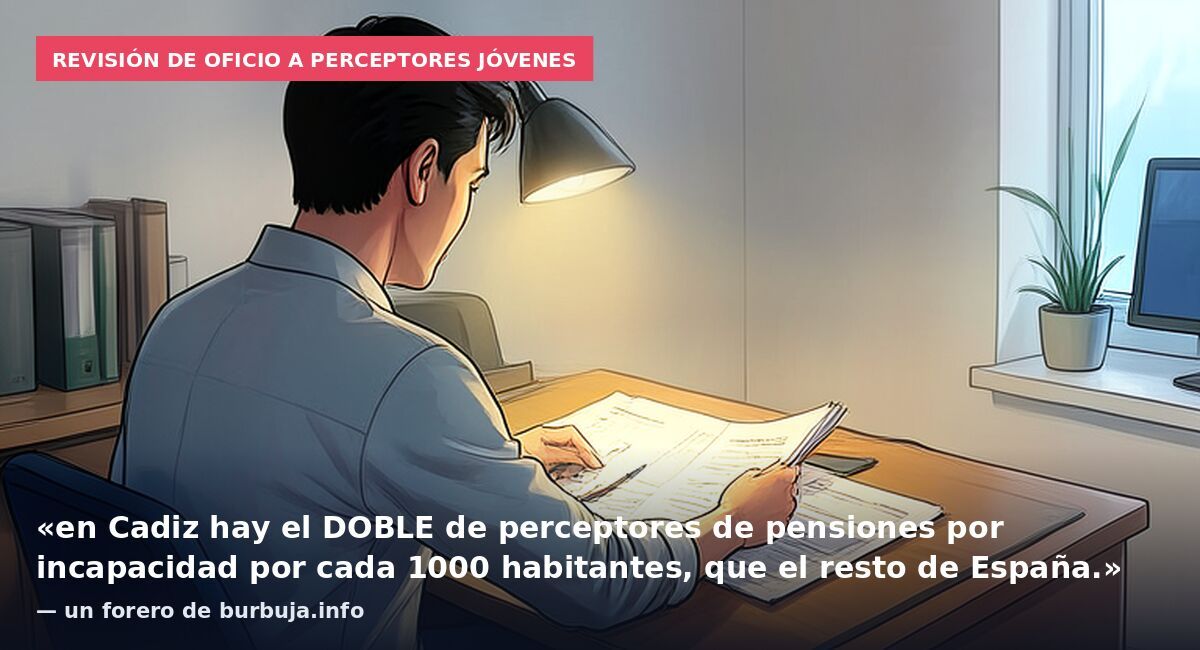 Revisión de oficio a perceptores jóvenes: «en Cadiz hay el DOBLE de perceptores de pensiones por incapacidad por cada 1000 habitantes, que el resto de España.» — un forero de burbuja.info