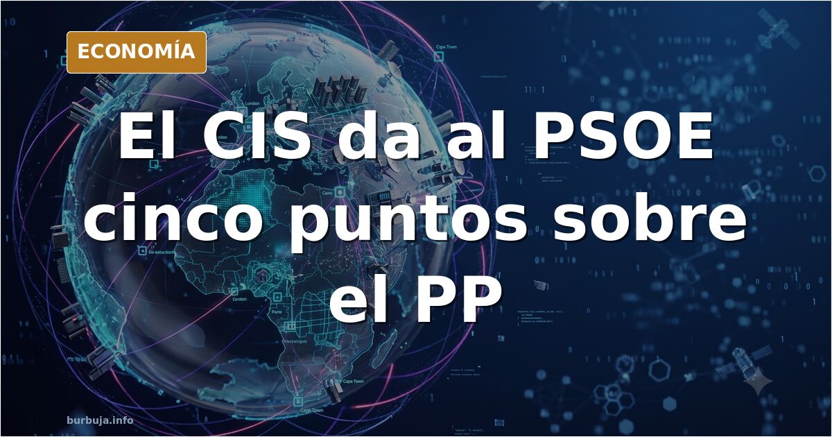 Ilustración editorial de un gráfico de barras con una urna electoral y una lupa sobre los datos de una encuesta