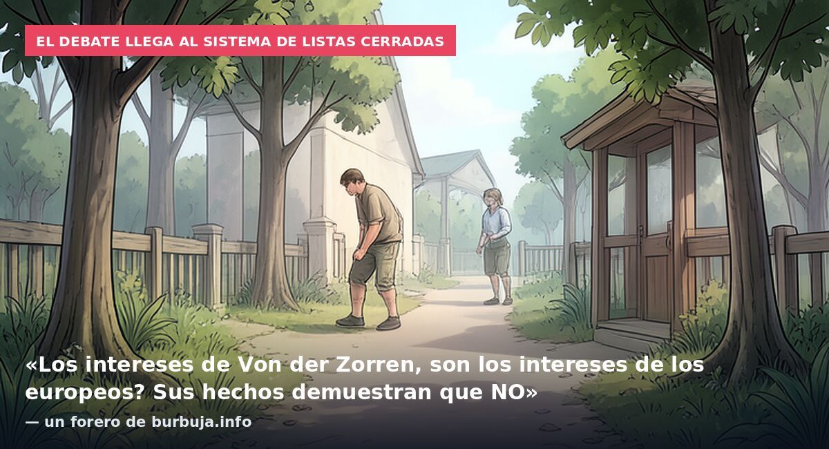 El debate llega al sistema de listas cerradas: «Los intereses de Von der Zorren, son los intereses de los europeos? Sus hechos demuestran que NO» — un forero de burbuja.info