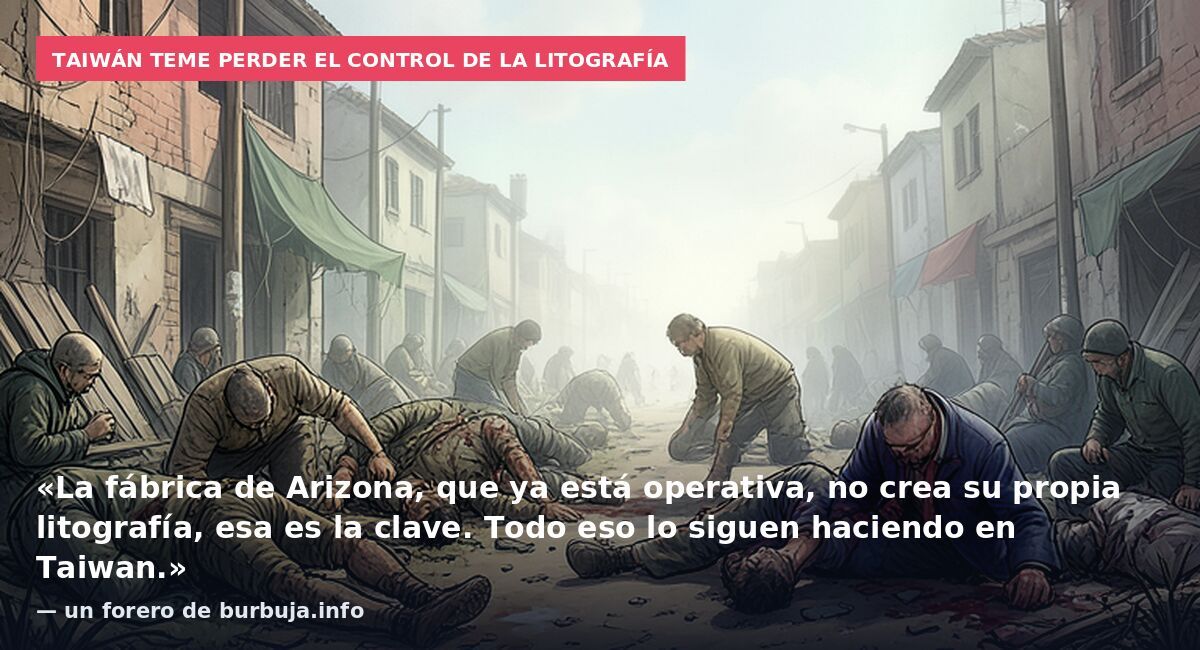 Taiwán teme perder el control de la litografía: «La fábrica de Arizona, que ya está operativa, no crea su propia litografía, esa es la clave. Todo eso lo siguen haciendo en Taiwan.» — un forero de burbuja.info
