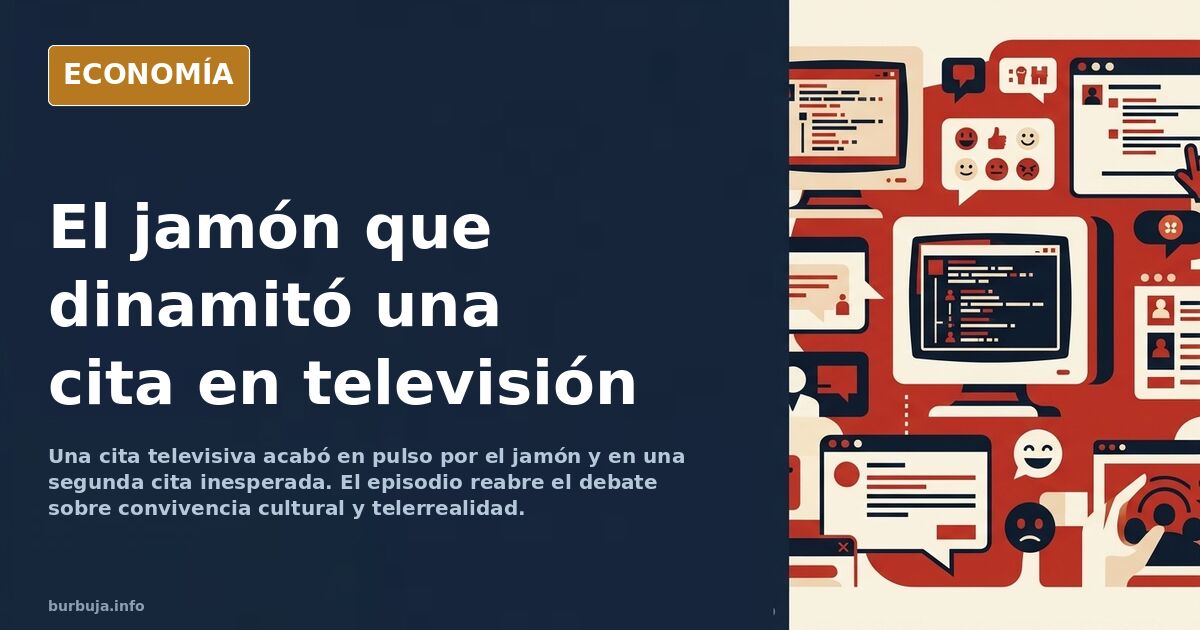 Plato de jamón sobre mesa de restaurante en una cita televisiva que acabó en debate cultural