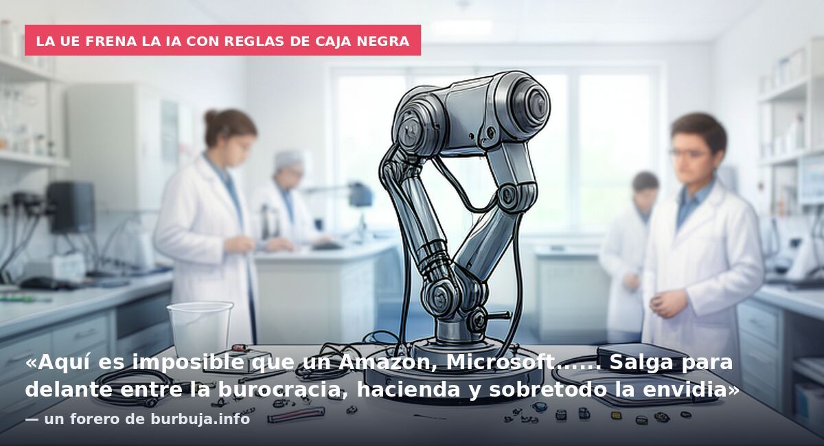 La UE frena la IA con reglas de caja negra: «Aquí es imposible que un Amazon, Microsoft...... Salga para delante entre la burocracia, hacienda y sobretodo la envidia» — un forero de burbuja.info