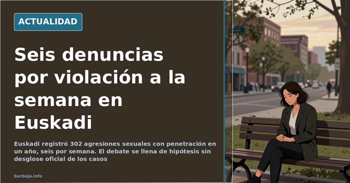 Seis denuncias por violación a la semana en Euskadi