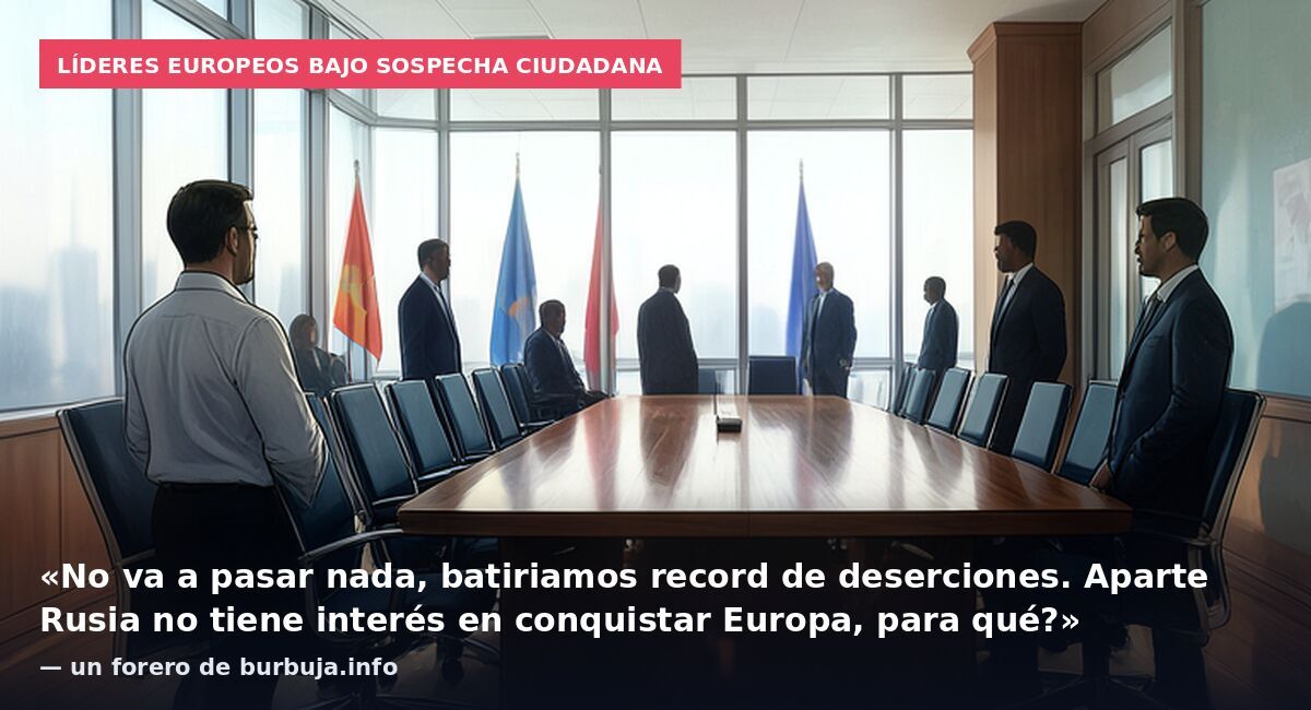 Líderes europeos bajo sospecha ciudadana: «No va a pasar nada, batiriamos record de deserciones. Aparte Rusia no tiene interés en conquistar Europa, para qué?» — un forero de burbuja.info
