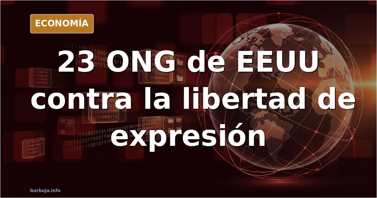 Ilustración editorial de una red de conexiones entre agencias estadounidenses y organizaciones europeas de medios