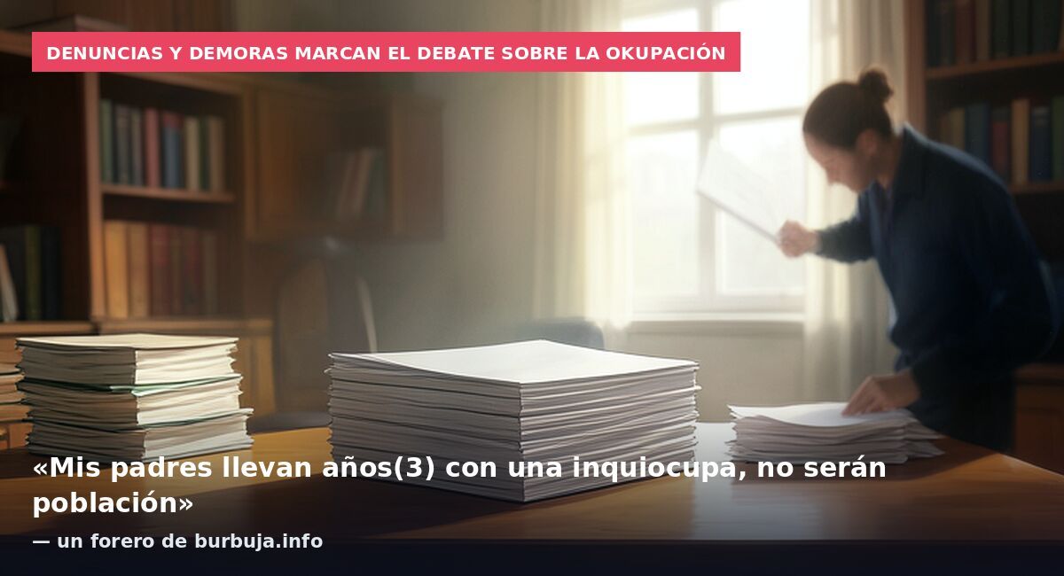 Denuncias y demoras marcan el debate sobre la okupación: «Mis padres llevan años(3) con una inquiocupa, no serán población» — un forero de burbuja.info