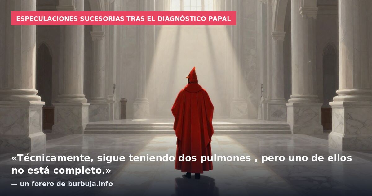 Especulaciones sucesorias tras el diagnóstico papal: «Técnicamente, sigue teniendo dos pulmones , pero uno de ellos no está completo.» — un forero de burbuja.info