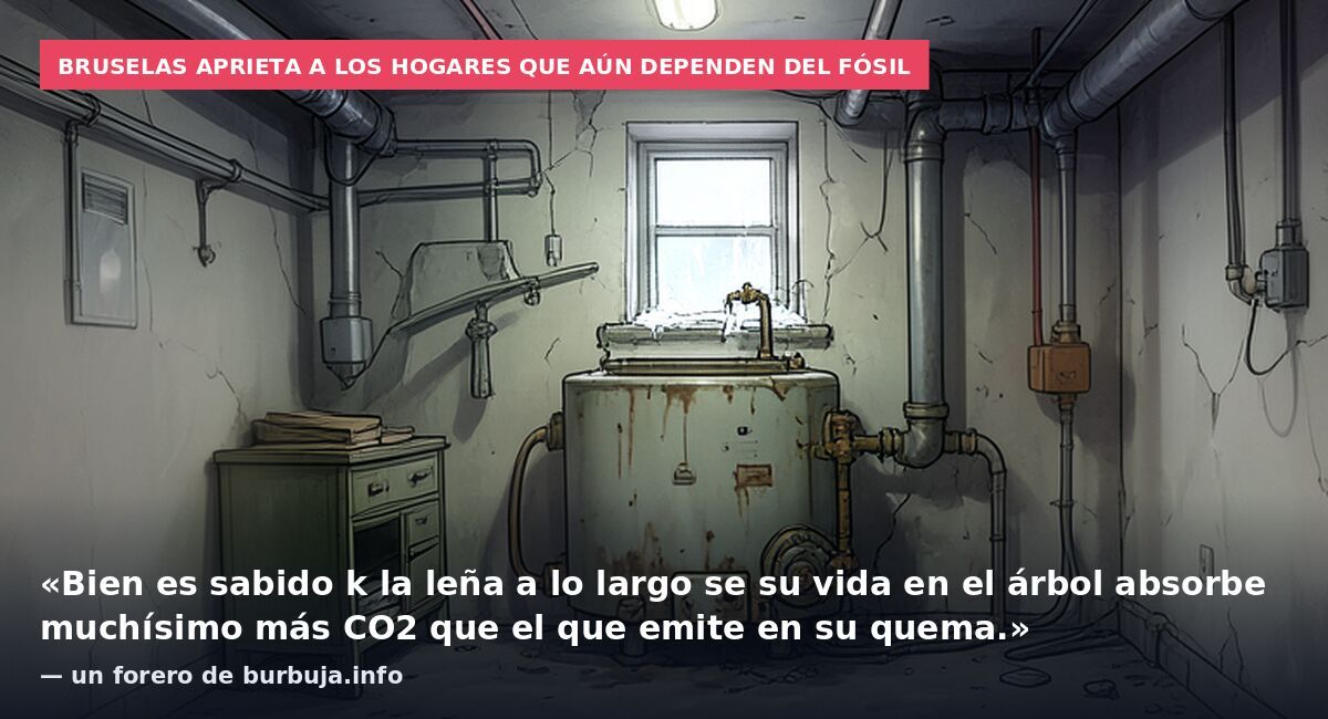 Bruselas aprieta a los hogares que aún dependen del fósil: «Bien es sabido k la leña a lo largo se su vida en el árbol absorbe muchísimo más CO2 que el que emite en su quema.» — un forero de burbuja.info