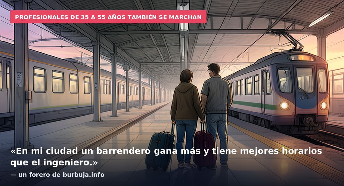 Profesionales de 35 a 55 años también se marchan: «En mi ciudad un barrendero gana más y tiene mejores horarios que el ingeniero.» — un forero de burbuja.info