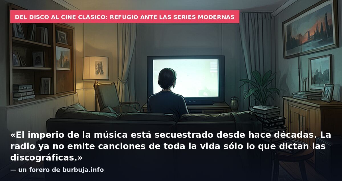 Del disco al cine clásico: refugio ante las series modernas: «El imperio de la música está secuestrado desde hace décadas. La radio ya no emite canciones de toda la vida sólo lo que dictan las discográficas.» — un forero de burbuja.info