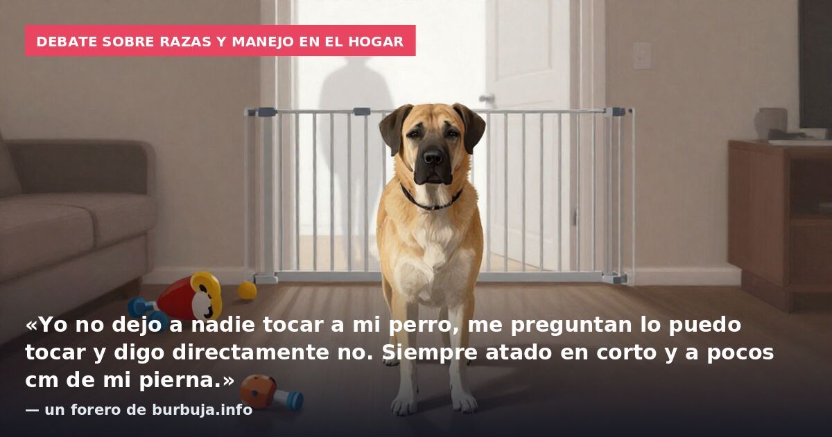Debate sobre razas y manejo en el hogar: «Yo no dejo a nadie tocar a mi perro, me preguntan lo puedo tocar y digo directamente no. Siempre atado en corto y a pocos cm de mi pierna.» — un forero de burbuja.info