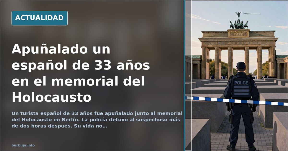 Apuñalado un turista español de 33 años junto al memorial del Holocausto en Berlín