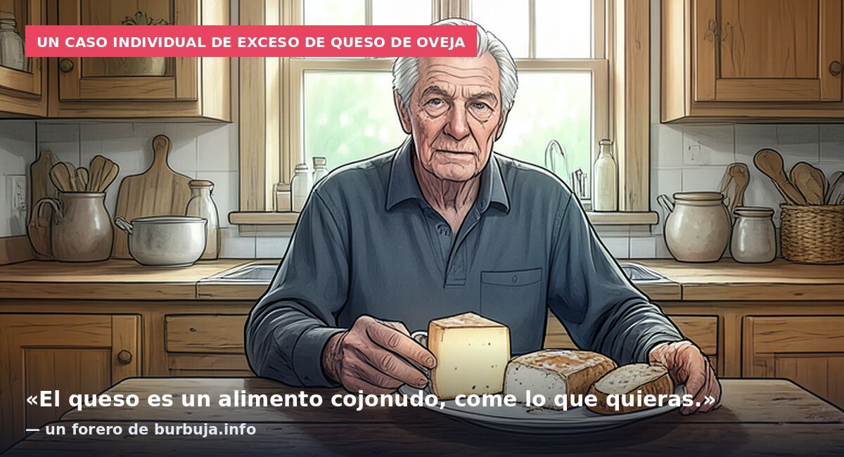 Un caso individual de exceso de queso de oveja: «El queso es un alimento cojonudo, come lo que quieras.» — un forero de burbuja.info