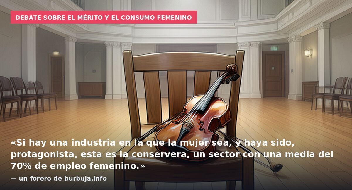 Debate sobre el mérito y el consumo femenino: «Si hay una industria en la que la mujer sea, y haya sido, protagonista, esta es la conservera, un sector con una media del 70% de empleo femenino.» — un forero de burbuja.info