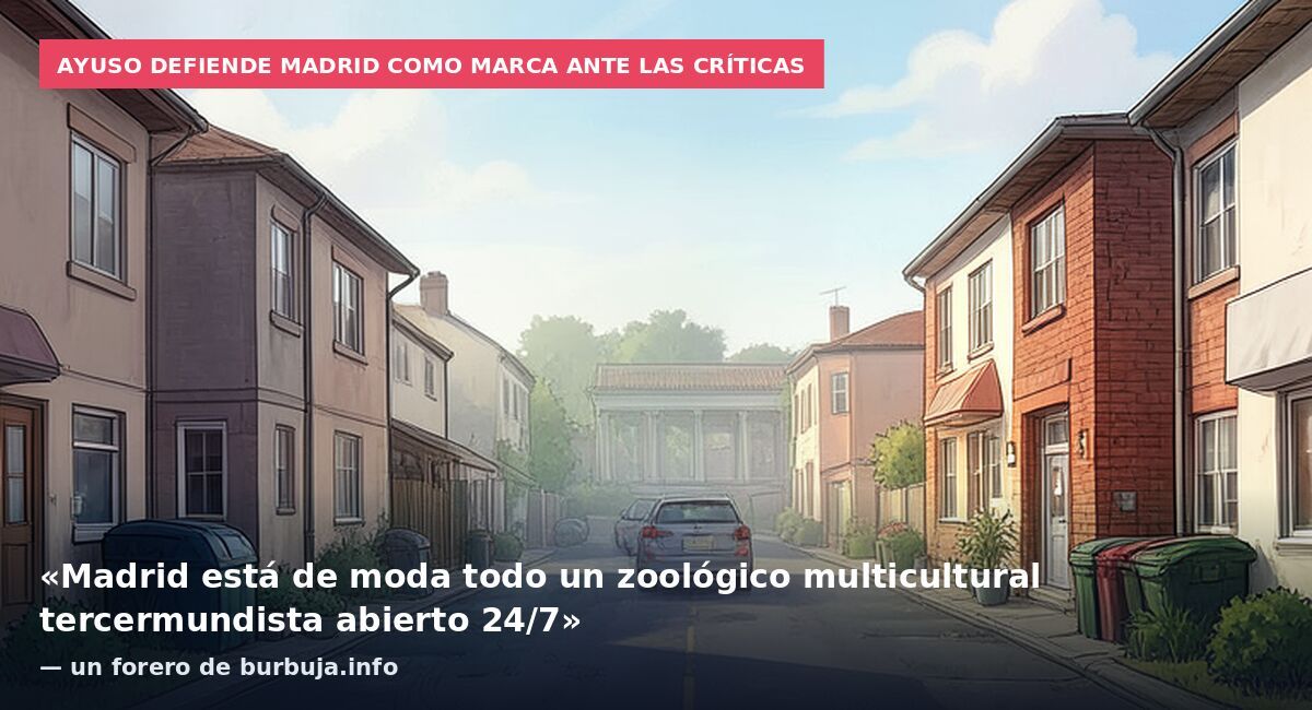 Ayuso defiende Madrid como marca ante las críticas: «Madrid está de moda todo un zoológico multicultural tercermundista abierto 24/7» — un forero de burbuja.info