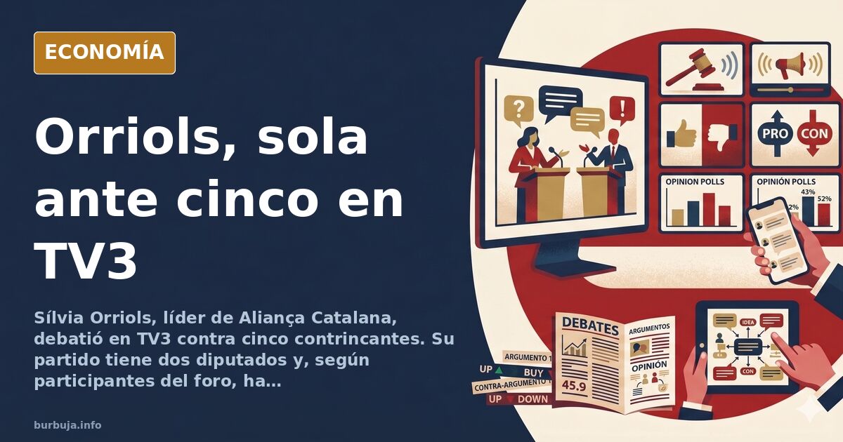 Sílvia Orriols en un plató de televisión rodeada de contrincantes durante un debate en TV3