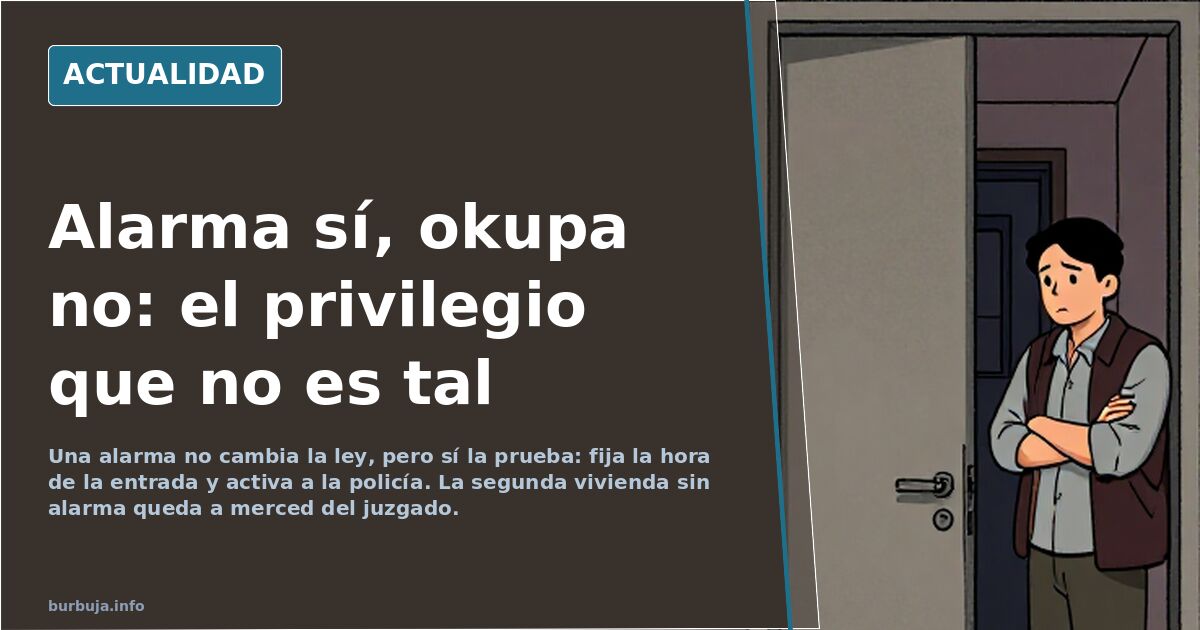 Fachada de una vivienda con alarma instalada y una ventana entreabierta, en una calle residencial tranquila
