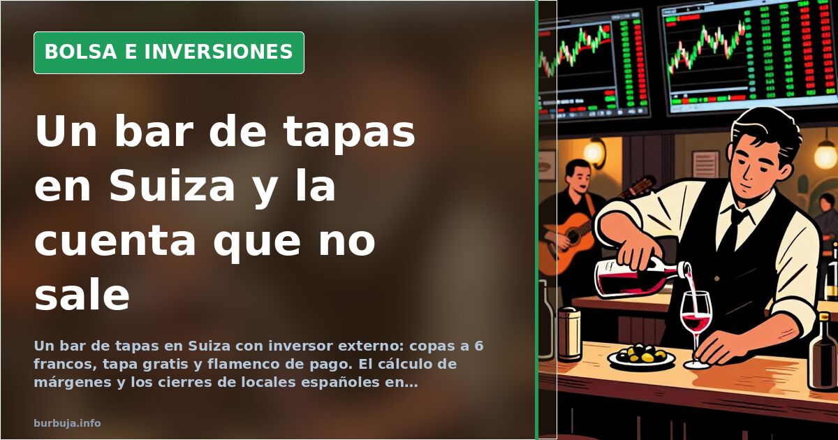 Gráfico de velas japonesas en terminal financiera oscura con líneas verdes y rojas que ilustra la viabilidad de un bar de tap