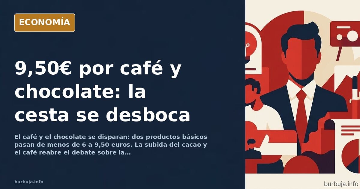 Paquete de café de 250 gramos y tableta de chocolate del 72% sobre una mesa, símbolos del encarecimiento de la cesta de la co
