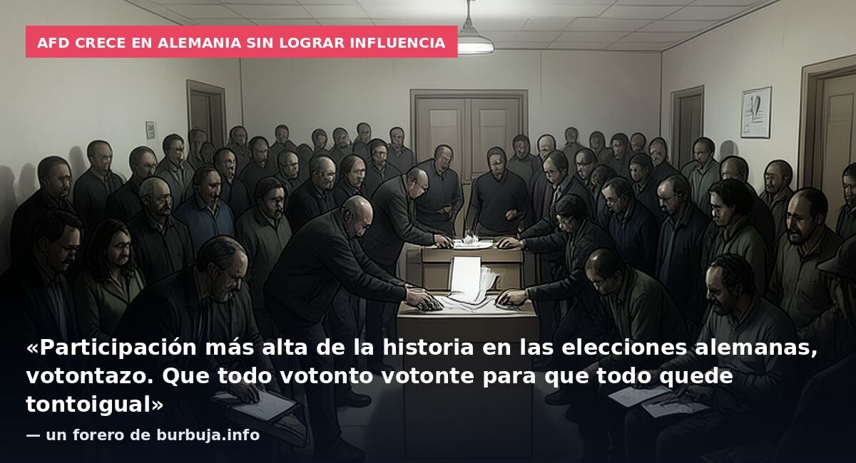 AfD crece en Alemania sin lograr influencia: «Participación más alta de la historia en las elecciones alemanas, votontazo. Que todo votonto votonte para que todo quede tontoigual» — un forero de burbuja.info