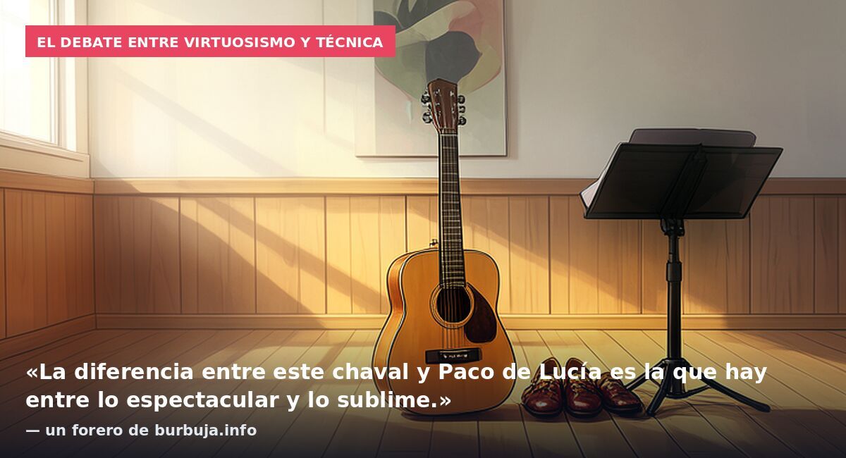 El debate entre virtuosismo y técnica: «La diferencia entre este chaval y Paco de Lucía es la que hay entre lo espectacular y lo sublime.» — un forero de burbuja.info