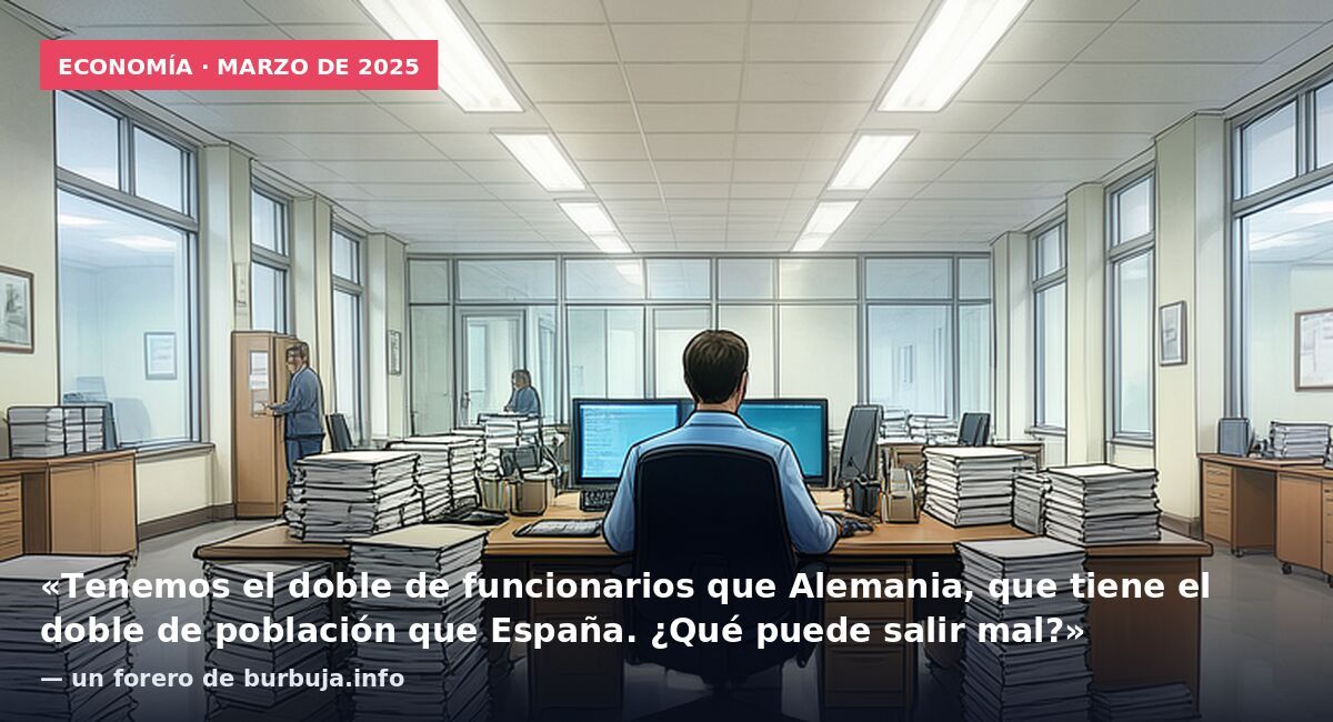 Economía · marzo de 2025: «Tenemos el doble de funcionarios que Alemania, que tiene el doble de población que España. ¿Qué puede salir mal?» — un forero de burbuja.info