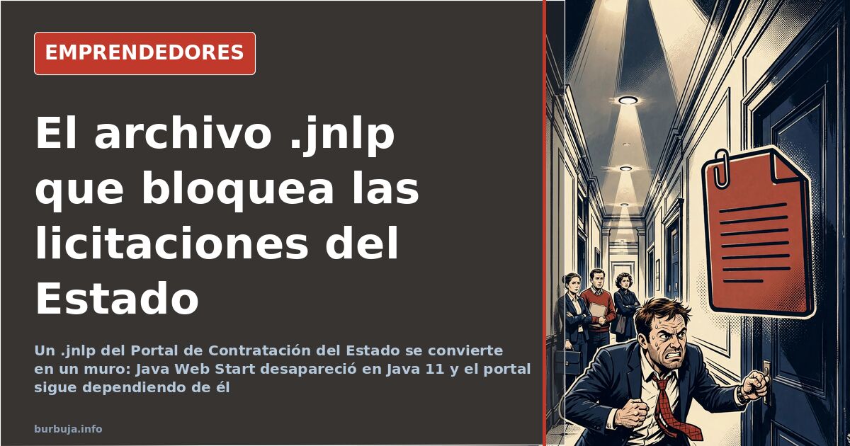 Ventana de error al abrir un archivo .jnlp con Java Web Start en el Portal de Contratación del Estado