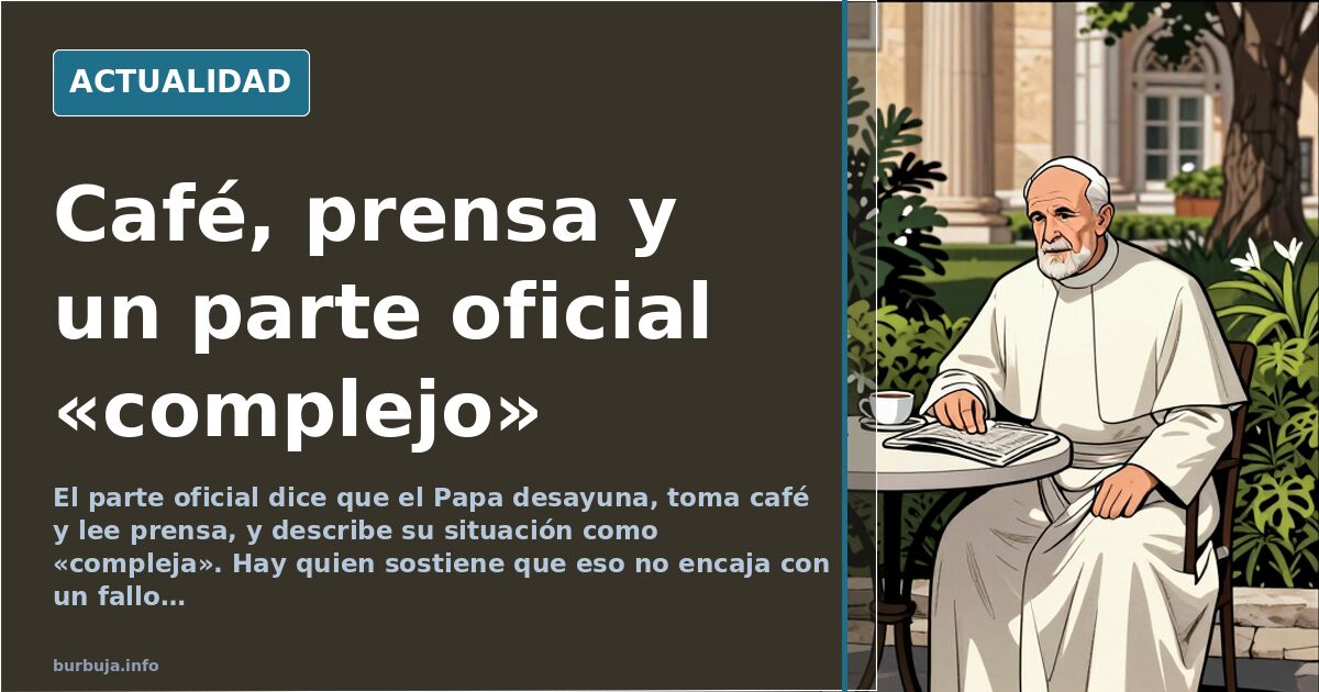 El Papa desayuna y lee prensa mientras el parte oficial habla de situación «compleja»