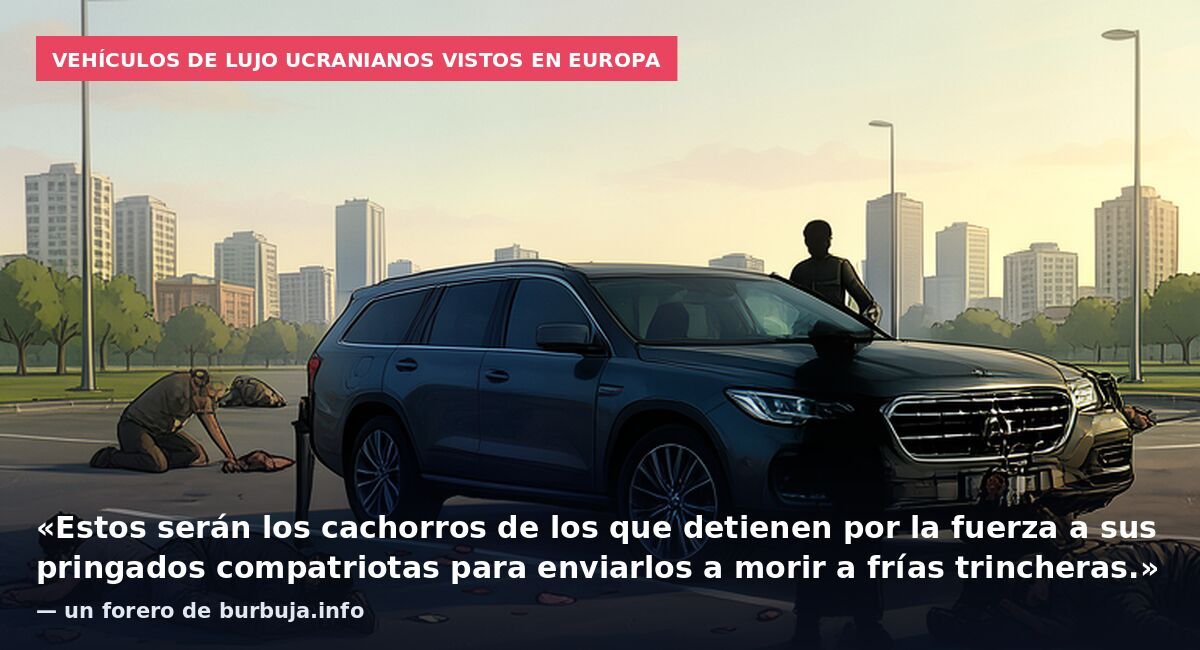 Vehículos de lujo ucranianos vistos en Europa: «Estos serán los cachorros de los que detienen por la fuerza a sus pringados compatriotas para enviarlos a morir a frías trincheras.» — un forero de burbuja.info
