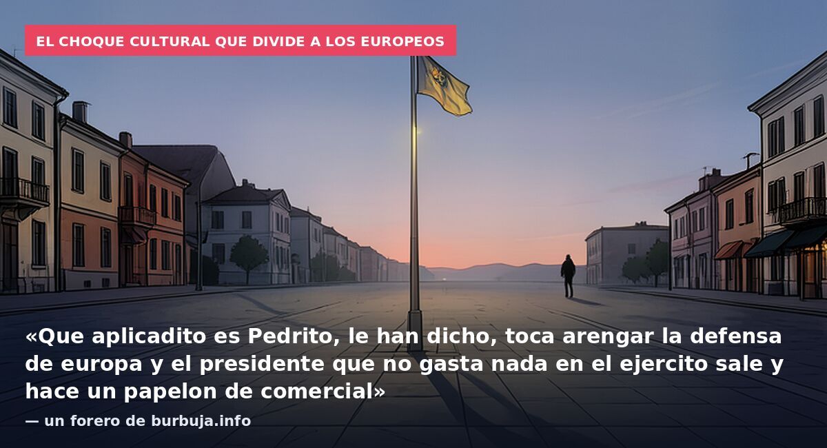 El choque cultural que divide a los europeos: «Que aplicadito es Pedrito, le han dicho, toca arengar la defensa de europa y el presidente que no gasta nada en el ejercito sale y hace un papelon de comercial» — un forero de burbuja.info