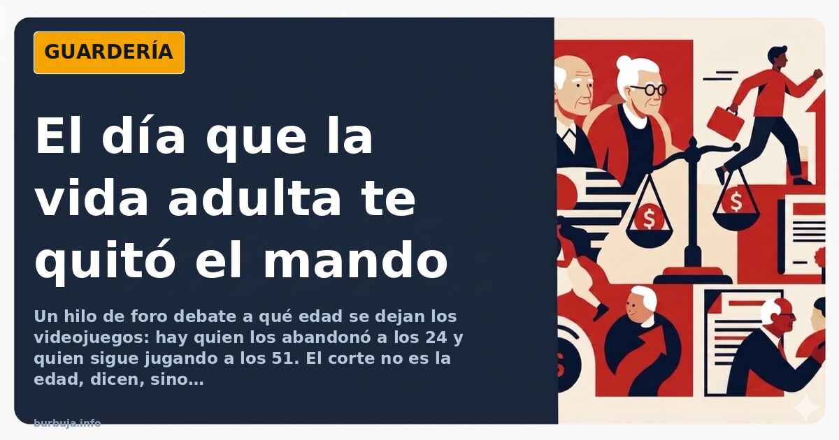 Ilustración de un mando de consola sobre una mesa de oficina junto a una taza de café y una nómina