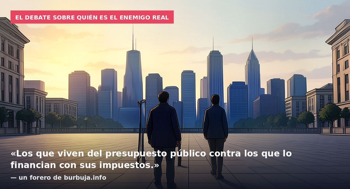 El debate sobre quién es el enemigo real: «Los que viven del presupuesto público contra los que lo financian con sus impuestos.» — un forero de burbuja.info