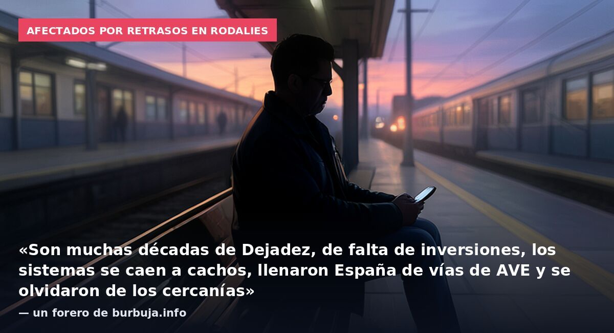 Afectados por retrasos en Rodalies: «Son muchas décadas de Dejadez, de falta de inversiones, los sistemas se caen a cachos, llenaron España de vías de AVE y se olvidaron de los cercanías» — un forero de burbuja.info