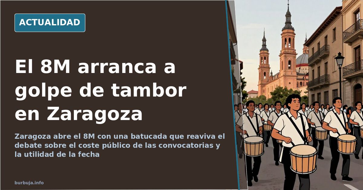 Zaragoza: batucada abre el 8M entre críticas