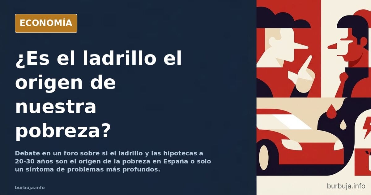 Ilustración editorial de una casa de ladrillo con una cadena alrededor, simbolizando la hipoteca como atadura económica en Es