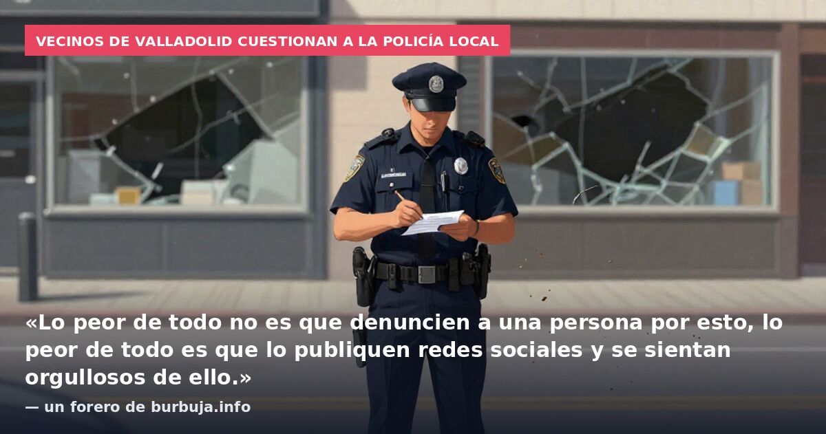Vecinos de Valladolid cuestionan a la Policía Local: «Lo peor de todo no es que denuncien a una persona por esto, lo peor de todo es que lo publiquen redes sociales y se sientan orgullosos de ello.» — un forero de burbuja.info