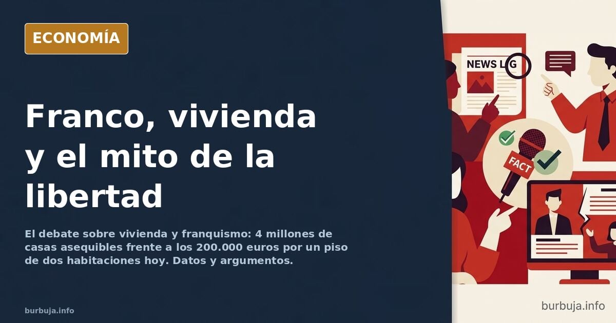 Ilustración editorial de un edificio de viviendas antiguo junto a una grúa y una pancarta de precios inalcanzables